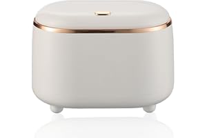 Xiaoxianxian Poubelle de Table avec Couvercle, 2L Mini Poubelle de Bureau en ABS, pour Salon, Salle à Manger, Chambre à Coucher, Salle de Bain (Blanc)