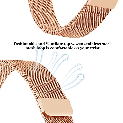 Bepack für Fitbit Charge 2 Unisex Armband,Edelstahl Einstellbares Stahlarmband Fitness Watch Strap Band für Fitbit Charge 2 - 3