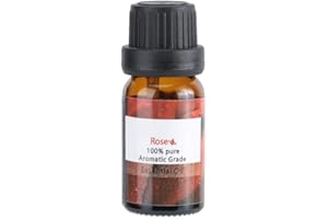 BRRNOO Olio essenziale di rosa, olio essenziale di massaggio alla rosa da 10 ml, estratto di rosa naturale al 100%