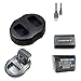 Produktbild Heliomax 2x Ersatz akku Batterie FH-50 FH50 NP-FH50 1080mah + Doppel USB Dockingstation Ladegerät für Sony Alpha Cameras DSC-HX1 FH30 FH40 FH50 FH60