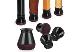 RKELA 32 piezas Protector Patas Sillas, Protectores de Suelo para Patas de Silla, Silicona Tapas de Piernas de Silla Con almohadilla de Fieltro engrosada (Negro)