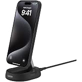 Belkin Magsafe Wireless 15W Qi2 Charging Stand | Magnetic Convertible Charger for Apple iPhone 16, 15, 14, 13 & 12 Series, Airpods and Other Magsafe Compatible Devices | Black