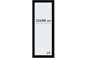 yd. Your Decoration - Cadre 33x98 cm - Cadres Photo en MDF Avec Verre acrylique - Anti-Reflet - Noir Brillant - Cadre Decoration Murale - Mura