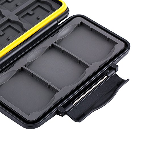 Flashwoife Turtle-SD6CF3MSD12 wasserdichte Speicherkarten Schutzbox für 3 Stück CF und 6 Stück SDHC und für 12 Stück MicroSD Cards Case in schwarz/gelb - 5