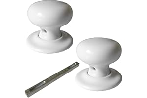 Securit SP7716 White Ceramic Classic Mortice Door Knob Set - 60mm,White,rose