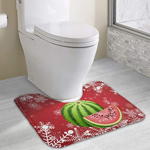 Preisvergleich Produktbild Hoklcvd Saftige Zucker Wassermelone Fruchtsamen U-förmige Toilette Boden Teppich Rutschfeste Toilette Teppiche Badezimmer Teppich