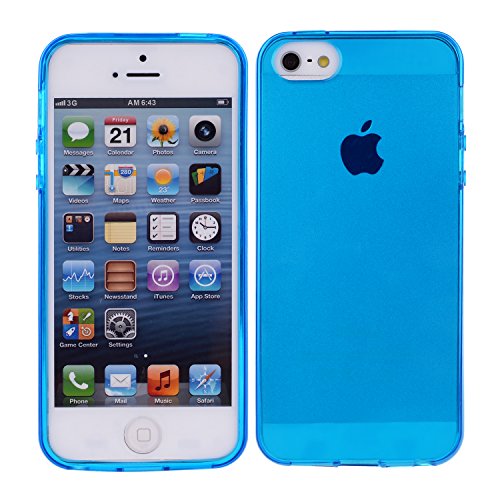 iPhone 5s Case, WisdomproÂ® 5 Pack Bundle of Clear Jelly Colorful Soft TPU GEL Protective Case Covers (Blue, Aqua Blue, Hot Pink, Yellow, Red) for Apple iPhone 5, iPhone 5s, iPhone SE