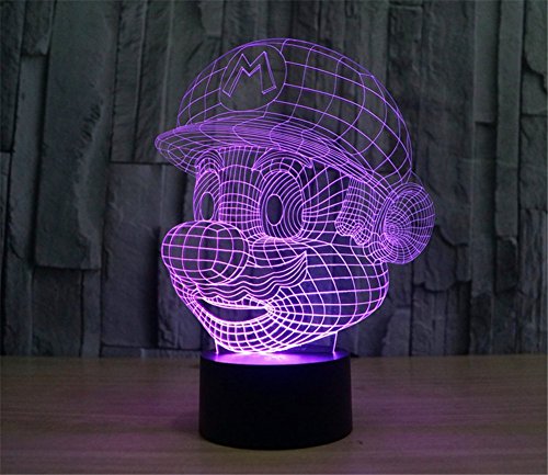 SmartEra® 3D optische T?uschung Super Mario Nacht USB Touch Taste LED Schreibtisch Tabellen Licht Lampe Tischleuchte - 4