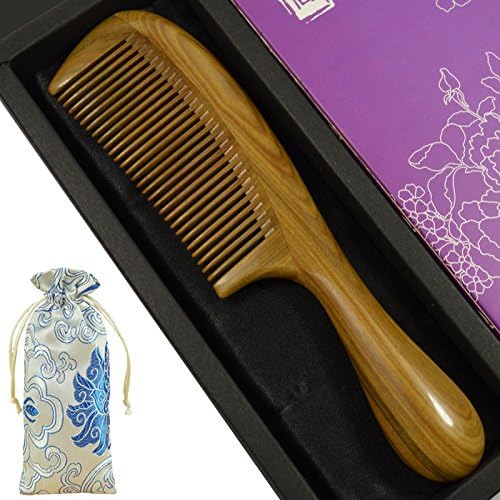 SJMMSZ Increase the Clubman authentic Green Sandalwood comb prevent hair loss massage,(green 20.5cm)