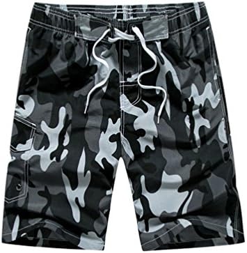 YoungSoul Men's Summer Swimming Beach Shorts Camo Surf Boardshorts with Mesh Liner 21" Grey UK XL