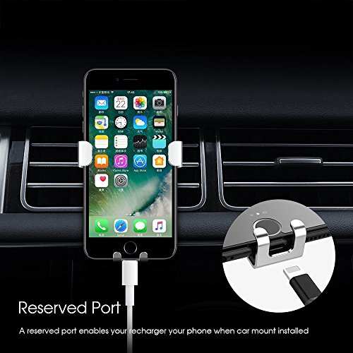 Supporto Auto Smartphone GravitÃ  360 Gradi in Alluminio iVoler Universale Supporto per Auto Porta Cellulare Auto del Ventilatore per Telefoni iPhone X / 8 / 8 Plus / 7 / 7 Plus / 6(s) / 6(s) Plus / SE / 5s / 5, Samsung Galaxy S9 / S9+ / S8 / S8+ / S7 / S7 Edge / S6 / S5 / J5 / A5, Asus Zenfone 3 / 4, Huawei, LG e GPS Dispositivi di Larghezza 6,5cm - 9,2cm (Nero)