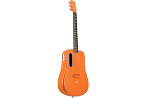 LAVA ME 2 Kohlefaser-Gitarre mit Effekten, 91,4 cm, akustische elektrische Reisegitarre mit Tasche, Plektren und Ladekabel (Freeboost-Orange)