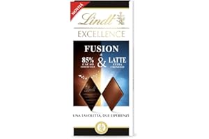 Lindt Excellence Fusion Tavoletta di Cioccolato fondente 85% Cacao Fior di Sale e Cioccolato al Latte Extra cremoso, Formato 100g