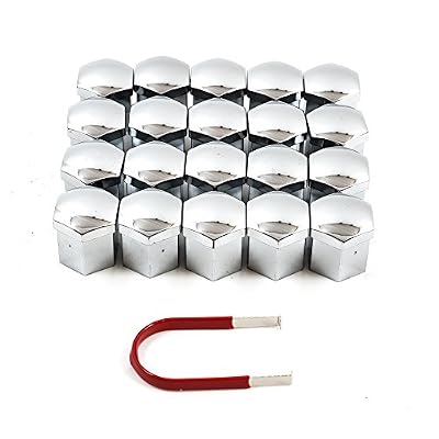 DIYI Haute qualité 20x Capuchons protection hexagonal Pour ecrous de Roue universel 17MM chrome