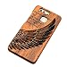 Produktbild Holz Tasche für Huawei P9, Forepin® Echt Rosenholz für Ihr Smartphone Huawei P9 Case (Engels Flügel Carving Muster )