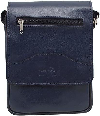 Messenger Bag by Koson blue leather Italian cross body shoulderbag