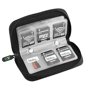 Elv 22 Slots Wallet for SDHC and Micro SD Cards, Jet Black