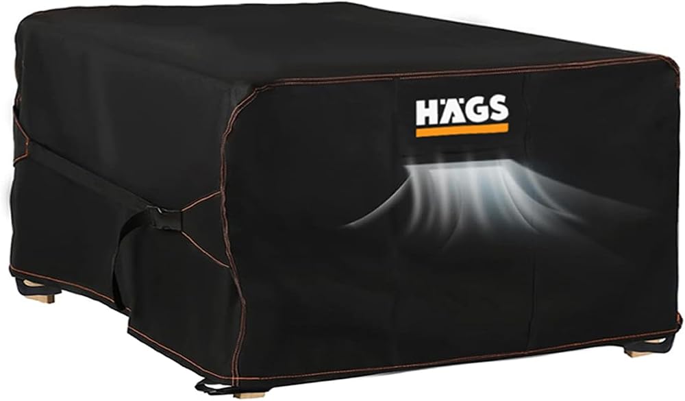 Haegs Bahçe Mobilyası Koruma Örtüsü, 200-200-90cm, Ağır Hizmet Oxford Kumaş, Su Geçirmez, Dış Mekan Veranda Masa Örtüsü, Havalandırmalı Masa ve Sandalye Koruma Kılıfı