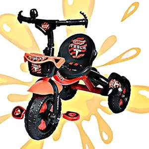 Cosmo Baby Tricycle / Baby Kids Tricycle , Cushion Seat for 12 Months to 84 Months Boys / Girls / Kids Carrying Capacity Upto 30kg-red