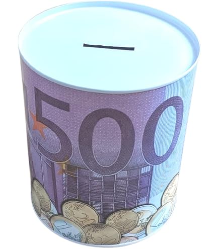 Metall-Spardose Für Geldscheine – Euro & UK Pound, 12 Cm, Nur Mit Dosenöffner Zu öffnen