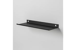 Steelnovo | Ortis, Mensola da Bagno in Metallo Verniciato, Mensola da Parete Portaoggetti, 40x3x14 cm, Colore Nero, Design Moderno e Minimal, Scaffale da Muro, Porta Accessori, Made in Italy