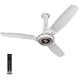 NNEX by BAJAJ Dryft A95 BLDC IOT 1200MM Premium Ceiling Fan | 20% Higher Air Thrust | WiFi | Remote | Works with NEX app, Alexa & Google | 41W 5 Star PeakTorq™ BLDC | Energy Saving 【Classic White】