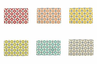 Villa d'Este Home Tivoli Lot de 6 sets de table Fiji, en PVC, multicolores, 43,5 x 28 x 0,33 cm