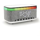 Jedel Bluetooth Hoparl&ouml;r Kablosuz Şarj &Ouml;zellikli Masa Saati, Gece Lambası, &Ccedil;alar Saat