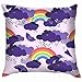Produktbild vintage cap Rainbow Clouds On Purple Nature Throw Pillow Case Cushion Cover Pillowcase Watercolor for Couch 18X18 Inch