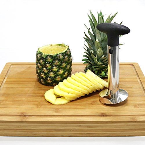 COM-FOUR® 3-in-1 Ananas Schneider – Schälen, Entkernen, Schneiden in einem Arbeitsvorgang! aus hochwertigem Edelstahl - 2