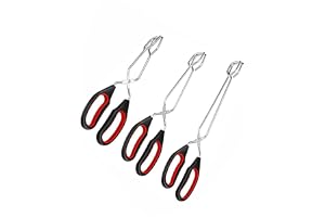 Alnicov Saxtänger, 3 stycken saxtång i rostfritt stål med silikonhandtag för kök och grill, grilltång, matlagning, bröd, mattång, 23
