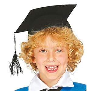Guirca Sombrero de estudiante graduado, para niños, color negro (13891)