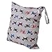 2-Zip Washable Baby Cloth Diaper Nappy Bag Dog Pattern