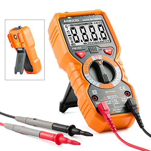 Multimeter Janisa PM18C Digital multimeter cat iii Messgeraete Voltmeter Amperemeter Ohmmeter Messgerät für Spannug Strom Widerstand Digitales AC DC Kapazität Frequenz sowie Kapazitanz berührungslose Spannungs- und Temperaturmessung mit groß LCD anwendbar - 2