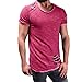 Produktbild BA Zha Hei Männer Kurzärmeliges Männer Druck Tees Kurzarm T Shirt Bluse urzarm Rundhals Basic Oversize Slim Fit in Viel T-Shirt für Mode Loch Rundhals T-Shirts Kurzarm T-Shirt Bluse (4XL, Pink)
