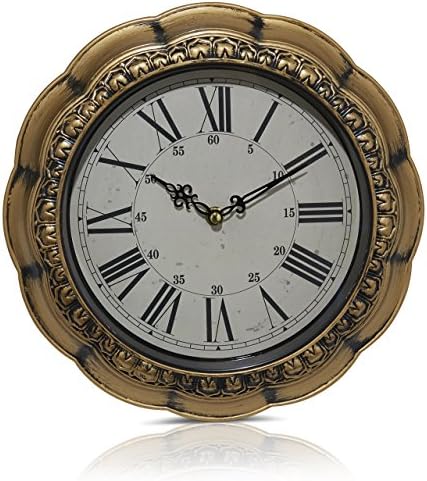 UK GLOBAL LARGE 12 INCHES 35.5 CM WALL CLOCK CLASSIC ANTIQUE VINTAGE STYLE WOOD LIKE FINISH GIFT (12 INCH, Bronze-6304)
