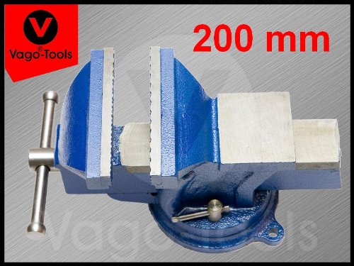 Schraubstock Parallel 200 mm 8″ drehbar 360° für Werkbank Amboss Drehteller BLAU - 3