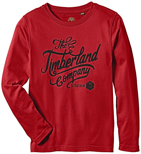 Timberland Boy's T25H99 Long Sleeve T-Shirt, Dark Red, 4 Years