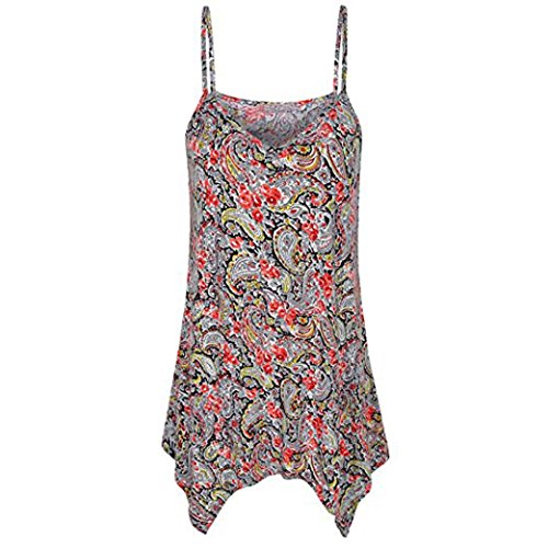 Tefamore-Beauté Tefamore- Robe lâche bouton col V Cami débardeurs gilet Blouse Tefamore pour Femme Z-multicolore S