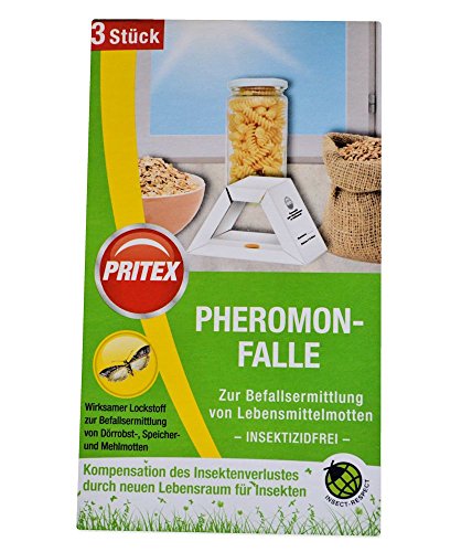 Preisvergleich Produktbild PRITEX Pheromonfalle gegen Lebensmittelmotten - 2 Stück - gegen Speicher-Motten, Mehl Motten