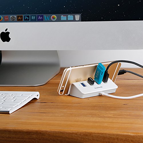 Inateck 4-Port USB 3.0 Hub mit Halterung Super Schneller Data bis 5GB/s - 7