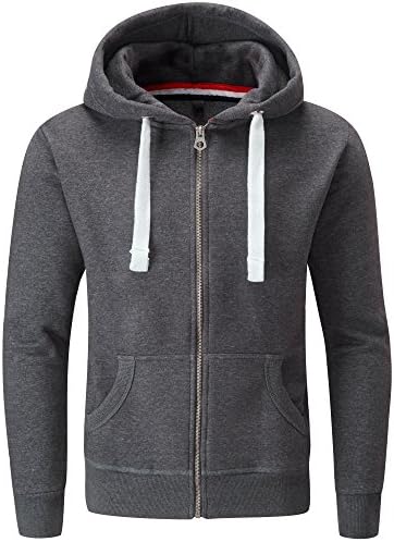 Charles Wilson Men's Midweight Cotton Blend Regular Fit Zip Hoody (Charcoal Melange, Large)
