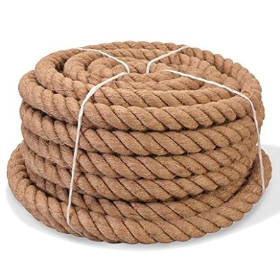 vidaXL Corde 100% Jute 20 mm 50 m Cable de Construction Maison Jardin