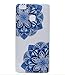Produktbild Huawei P9 Lite(2016) Hülle- Ultra Slim TPU Silikon Transparent , Schutzhülle Muster Stoßdämpfend Transparent Spiegel Schutz Handy Hülle Tasche Etui Bumper Huawei P9 Lite(2016)-5,2 Zoll[Blau Blume]