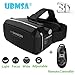 Produktbild UBMSA- Spielzeug VR Brille/3D VR Virtual Reality Brille Headset 3D-VR-Brille für 3.7 ~ 5.5 Zoll Smartphones für 3D-Filme / Spiele, besser als Google Karton, iPhone5 / 6 / 6S mit Kopfhalterung + Bluetooth Gamepad (Schwarz + Bluetooth Gamepad)