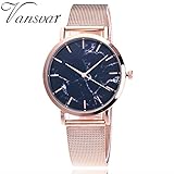 Damen Uhren, Damen Armbanduhren Ultra Dünne Unisex Analoge Quarz Armbanduhr, Beiläufige Quarz-Edelstahl-Band-Marmorband-Uhr-analoge Armbanduhr,Einfache Armbanduhr für Frauen (Rose Gold)