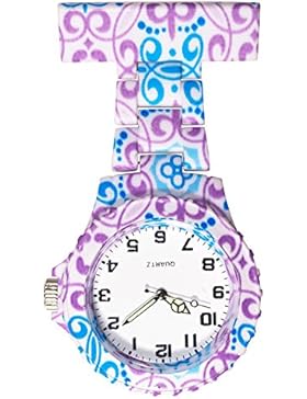 Ellemka JCM-2102 - Klassische Schwesternuhr Clip zum Anstecken FOB Kittel Krankenschwester Pflege-r Quarz Puls-Uhr...