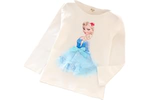 FANCYLAND ELSA und Anna T-Shirt Glanz Langarmshirt Frozen 2 Eiskönigin 2 Prinzessin Eisprinzessin Mädchen Kinder