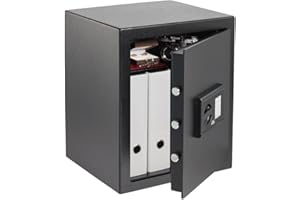 Burg-Wächter Furniture Safe with Electronic Combination Lock, Home Safe, Security Level B, Fire Rated DIN 4102, ECB S Certified, 45.3 L, 49 kg, H 240 E, Black