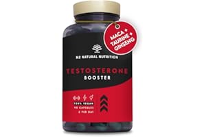 Testosterone Supplements for Men. Contributes to Normal Testo Levels | Maca, Fenugreek, Ginseng, B6, Taurine, Zinc, Black Pepper for Muscle & Energy Booster. 90 Capsules. Vegan N2 Natural Nutrition